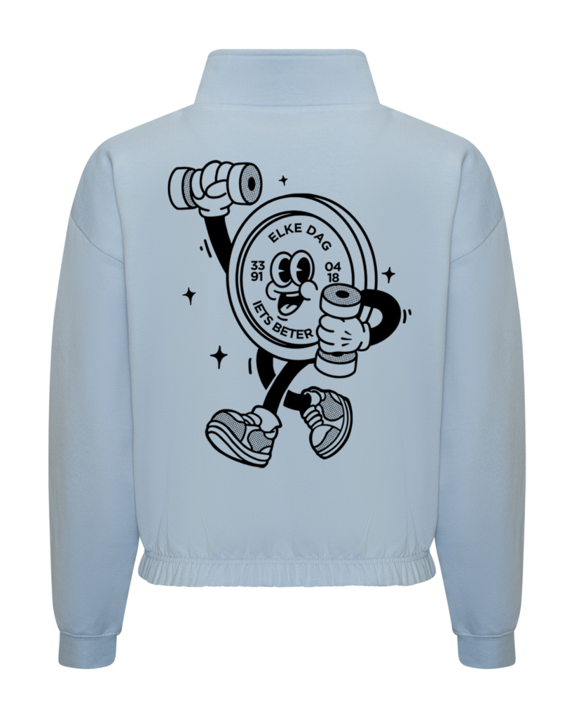 Cropped half zip crew