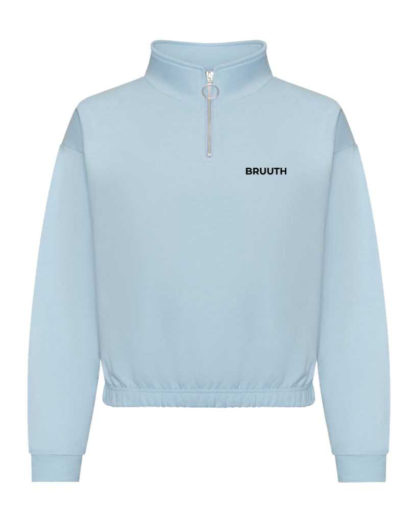 Cropped half zip crew
